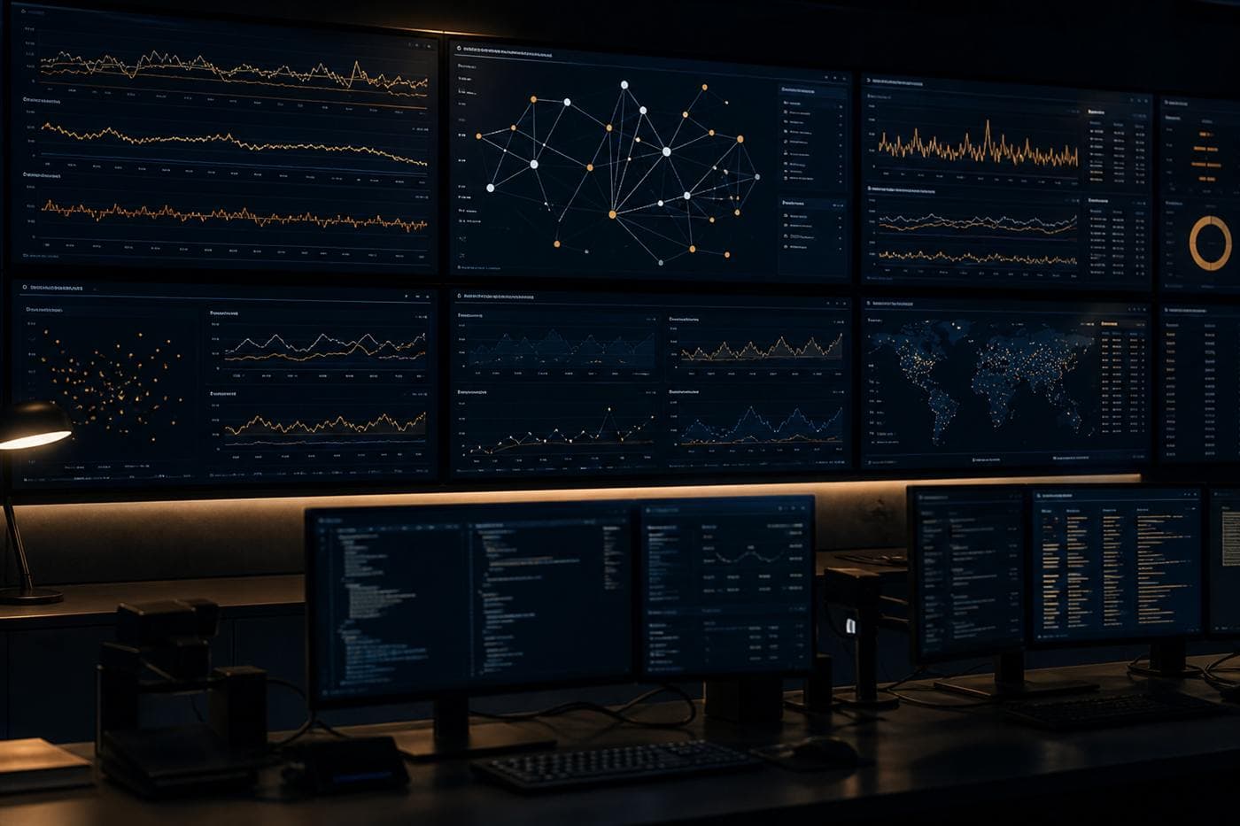 Operations room with monitoring walls illustrating reliability program advisory